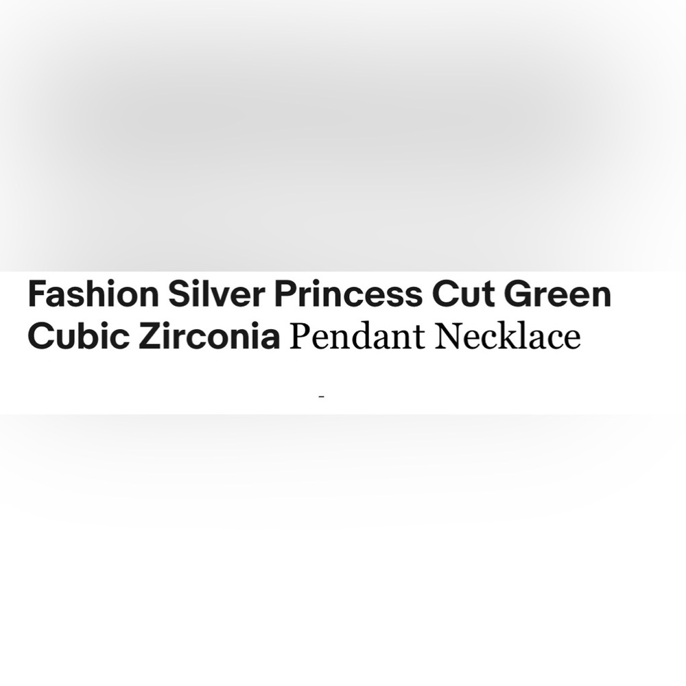 Princess Cut Silver Tone Green Cubic Zirconia Pendant Necklace ๐ฟ๐๐ฟ - Picture 4 of 6